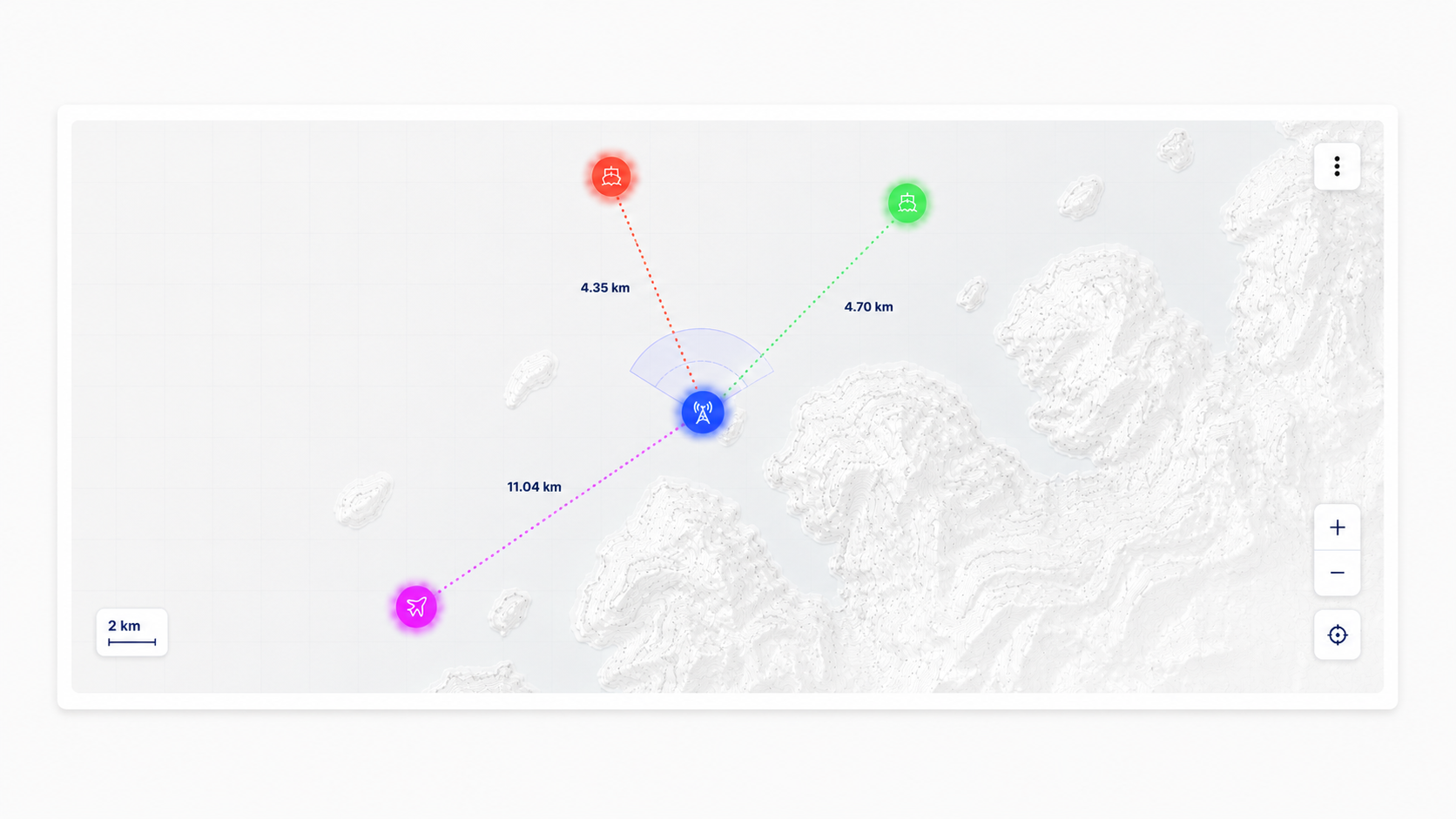 Terrain-aware RF map view